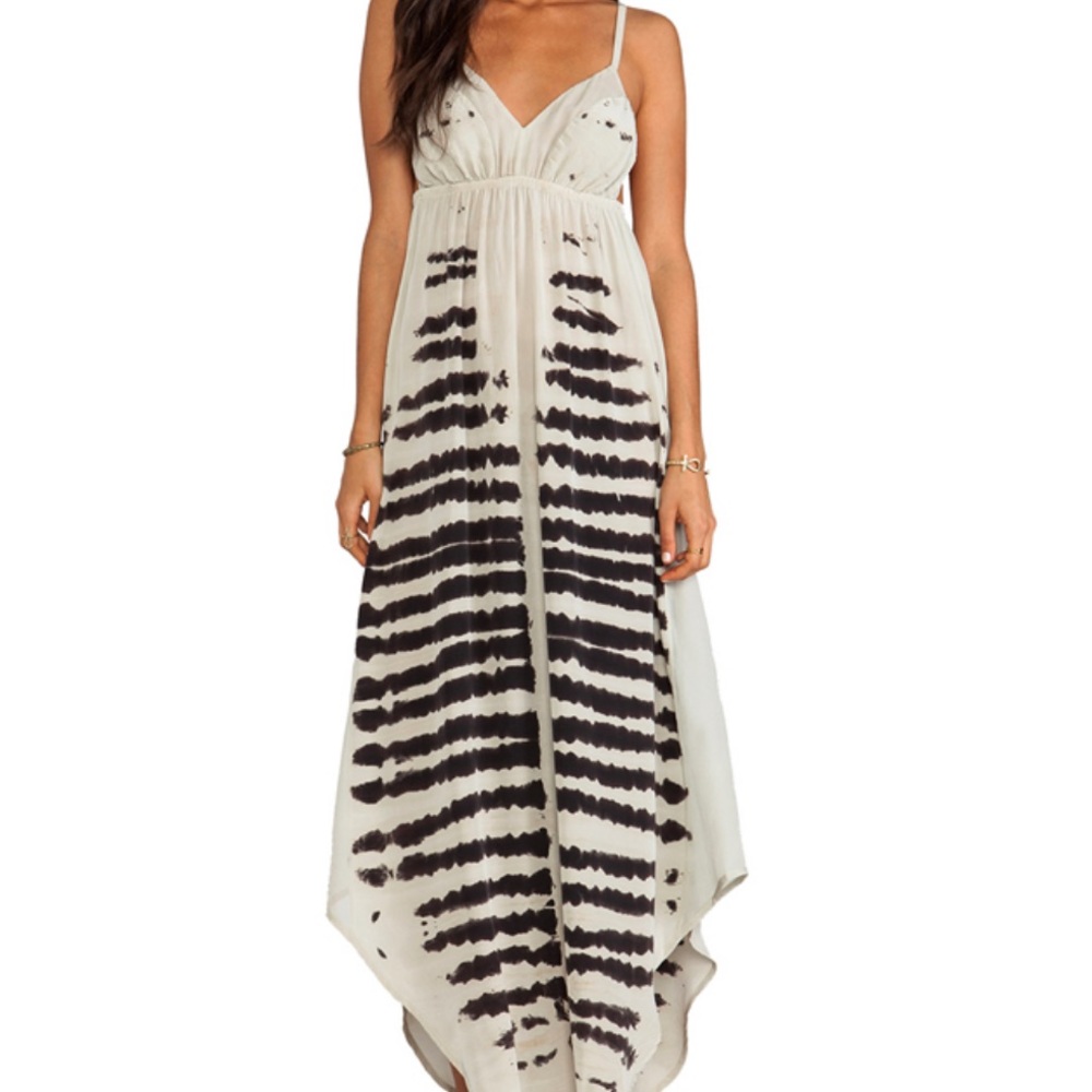 Gypsy05 Mixed Silk Paneled Maxi Dress